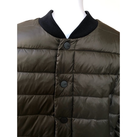 UGG GAVIN BOMBER PUFFER JACKET -INSULATED -OLIVE GREEN -MEN’S SIZE M -NWT - Picture 5 of 9